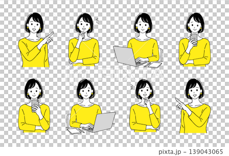 女性のイラスト素材セット 139043065