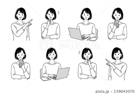 女性のイラスト素材セット 139043070