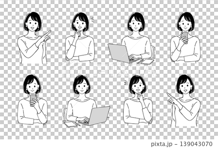 女性のイラスト素材セット 139043070