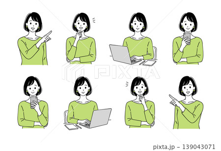 女性のイラスト素材セット 女性のイラスト素材セット 139043071