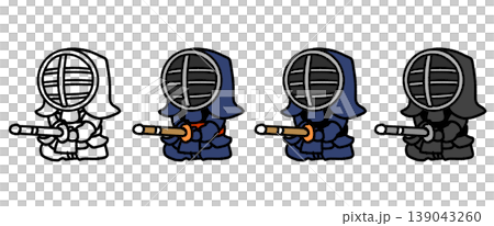 Tiny swordsman crouching Tiny swordsman crouching 139043260