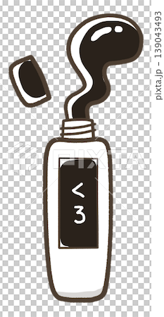 蓋の空いて中身が出たチューブの絵具 黒色 蓋の空いて中身が出たチューブの絵具 黒色 139043493