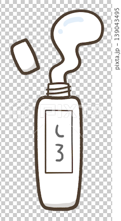 蓋の空いて中身が出たチューブの絵具 白色 蓋の空いて中身が出たチューブの絵具 白色 139043495