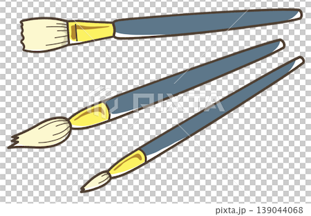 Three types of brushes for painting Three types of brushes for painting 139044068