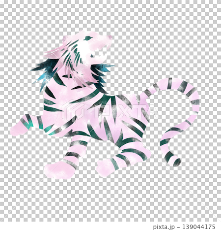 hand drawn illustration of white tiger 139044175
