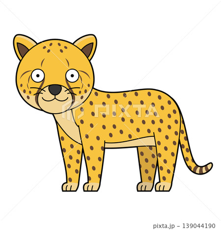 Cute cartoon vector illustration of a cheetah isolated on white background Cute cartoon vector illustration of a cheetah isolated on white background 139044190