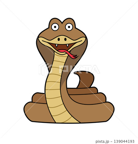Cute cartoon vector illustration of an Egyptian Cobra isolated on white background Cute cartoon vector illustration of an Egyptian Cobra isolated on white background 139044193