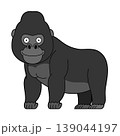 Cute cartoon vector illustration of a gorilla isolated on white background 139044197