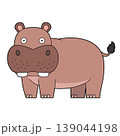 Cute cartoon vector illustration of a hippo isolated on white background 139044198