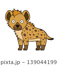 Cute cartoon vector illustration of a hyena isolated on white background 139044199
