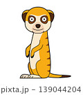 Cute cartoon vector illustration of a meerkat bear isolated on white background 139044204