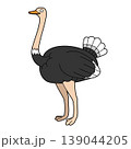 Cute cartoon vector illustration of an ostrich isolated on white background 139044205