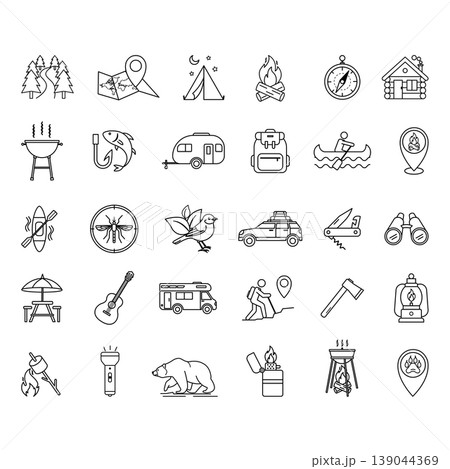 Camping Icons Set. Camping Icons Set. 139044369