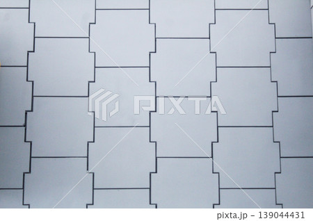 figured tiles of the same color. Gray Building Background 139044431