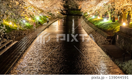 夜桜 ライトアップ 川 桜並木 花見 春 日本 夜景 桜 河川 都市風景 観光 夜桜 ライトアップ 川 桜並木 花見 春 日本 夜景 桜 河川 都市風景 観光 139044591