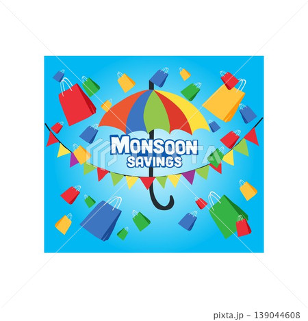 monsoon sale Monsoon Offer or Sale with creative design free vector illustration 139044608