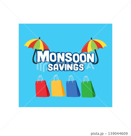 monsoon sale Monsoon Offer or Sale with creative design free vector illustration 139044609
