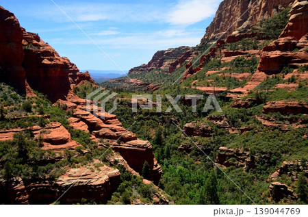Aerial View Red Rock Country surrounding Sedona Arizona 139044769