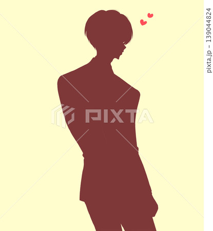 振り向くスーツの男性会社員 恋 シルエット 振り向くスーツの男性会社員 恋 シルエット 139044824