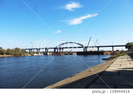 Construction Repair of the bridge across the river general plan Construction Repair of the bridge across the river general plan 139044919