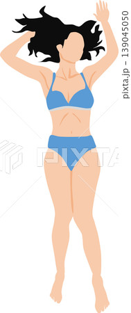 水着を着た女性が浜辺にいるイラスト 水着を着た女性が浜辺にいるイラスト 139045050