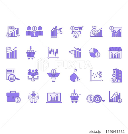 Colored Stock Market Icon Set. Vector Icons Buy, Sell, Stock Exchange, Bull Market, Bear Market, Investor, Dividends, Profit, Candlestick Chart, Campaign, Capitalization, and More Colored Stock Market Icon Set. Vector Icons Buy, Sell, Stock Exchange, Bull Market, Bear Market, Investor, Dividends, Profit, Candlestick Chart, Campaign, Capitalization, and More 139045281