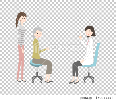女性医師と話すシニア女性 139045331