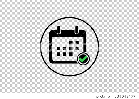 Confirmed Calendar Icon With Green Checkmark for Schedule, Appointment and Event Planning Confirmed Calendar Icon With Green Checkmark for Schedule, Appointment and Event Planning 139045477