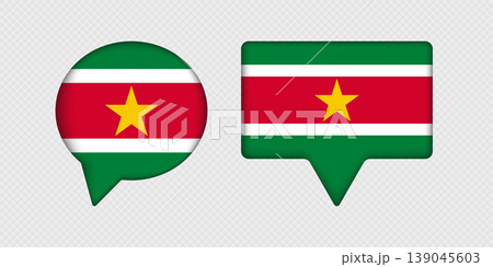 Flag of Suriname in speech bubble. Flag of Suriname in speech bubble. 139045603