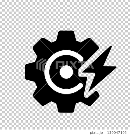 高速処理とエネルギー効率を表すテクノロジーアイコン（黒） 139047193