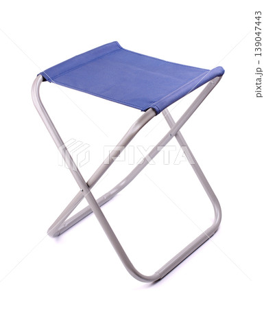 Blue folding camping stool 139047443