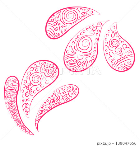 paisley ornament. Print turkish cucumber. Hand-drawn pattern for textiles. paisley ornament. Print turkish cucumber. Hand-drawn pattern for textiles. 139047656