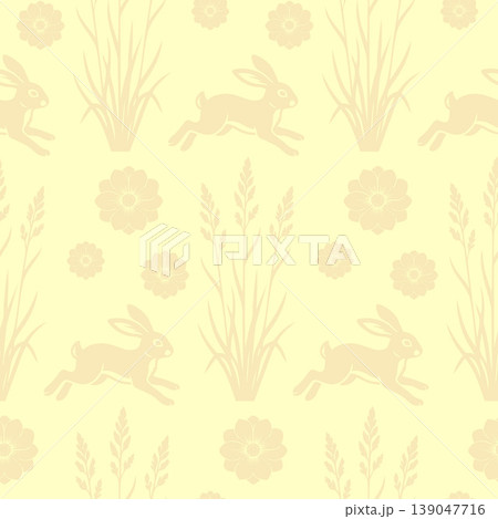 Bunny Meadow Seamless Pattern Bunny Meadow Seamless Pattern 139047716