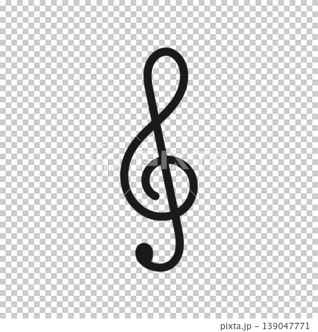 柔らかなラインで描かれたシンプルなト音記号のイラスト素材 柔らかなラインで描かれたシンプルなト音記号のイラスト素材 139047771