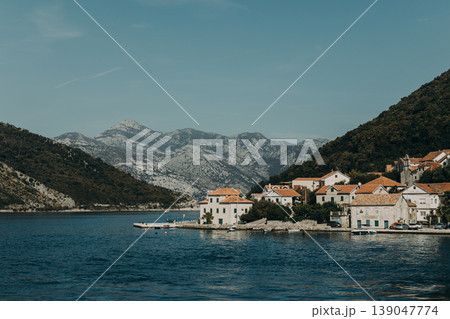 Amazing view of Adriatic sea near Tivat in a sunny day, Montenegro. Amazing view of Adriatic sea near Tivat in a sunny day, Montenegro. 139047774