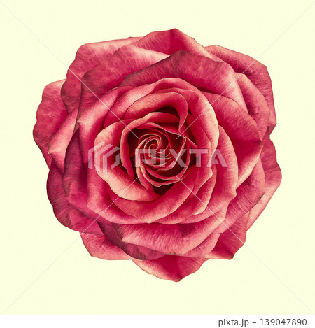 Red  rose flower  on white isolated background with clipping path. Closeup. For design. Nature. 139047890