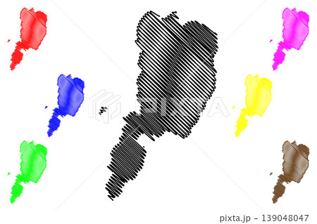 Bardsey island (United Kingdom of Great Britain and Northern Ireland, Wales) map vector illustration, scribble sketch Isle of Ynys Enlli or Island of 20000 Saints map 139048047