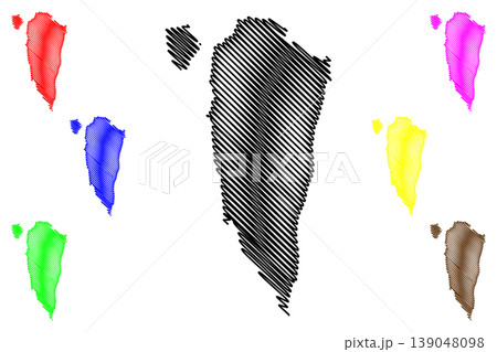 Egilsay island (United Kingdom of Great Britain and Northern Ireland, Scotland, Orkney) map vector illustration, scribble sketch Isle of Egilsay map 139048098