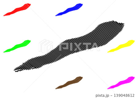 Cayman Brac island (Cayman Islands, Cenrtal America, Caribbean islands, British Overseas Territory) map vector illustration, scribble sketch map 139048612