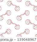 Red line pattern of a bdsm handcuffs, adult sex toy, accessories for bdsm sex games, Seamless design for sex store packaging 139048967