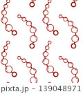 Red line pattern of a anal beads, adult sex toy, accessories for sex games and bdsm, simple doodle style. Repeating design for sex store or packaging 139048971