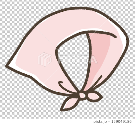 一條粉紅色的三角形繃帶綁在身上 139049186