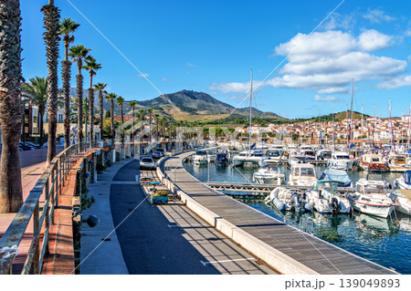 Banyuls sur Mer, France - Nov 03, 2025: Port of Banyuls-sur-Mer in France with traditional Catalan fishing boats Banyuls sur Mer, France - Nov 03, 2025: Port of Banyuls-sur-Mer in France with traditional Catalan fishing boats 139049893