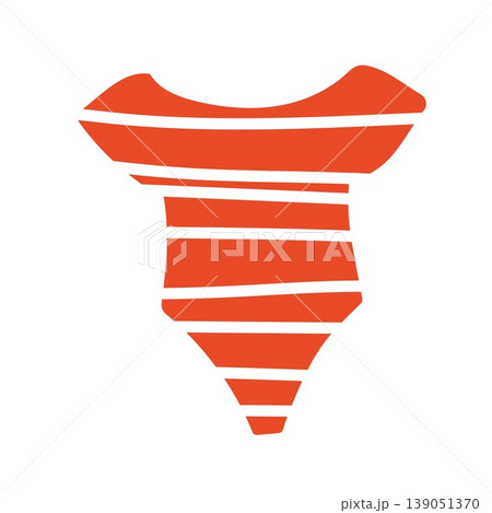 Red and white horizontal striped one piece swimsuit Red and white horizontal striped one piece swimsuit 139051370