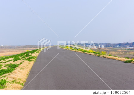 茨城県古河市渡良瀬川サイクリングロード沿線2026年3月 茨城県古河市渡良瀬川サイクリングロード沿線2026年3月 139052564