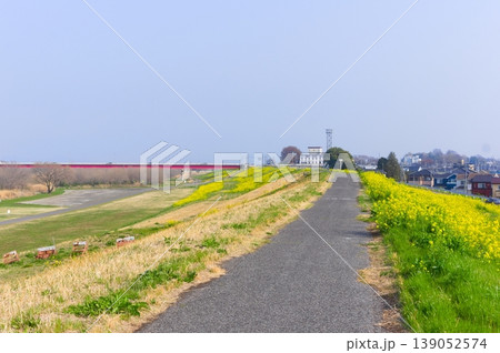 茨城県古河市渡良瀬川サイクリングロード沿線2026年3月 茨城県古河市渡良瀬川サイクリングロード沿線2026年3月 139052574