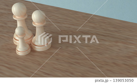 Wooden Chess Pawns Teamwork Leadership And Strategy Concept 3d render. Wooden Chess Pawns Teamwork Leadership And Strategy Concept 3d render. 139053050