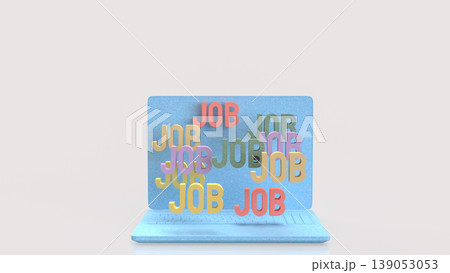 Online Job Search Concept With Multiple Job Opportunities On Laptop 3d render. Online Job Search Concept With Multiple Job Opportunities On Laptop 3d render. 139053053