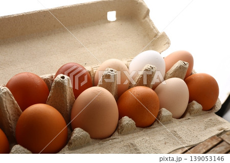 Eggs Raw and Cooked Stuffed Eggs Food Concept Eggs Raw and Cooked Stuffed Eggs Food Concept 139053146
