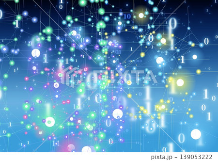 デジタル世界の光の粒子と二進数 デジタル世界の光の粒子と二進数 139053222